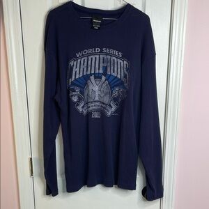 NYYankees Reebok Navy World Series Champions thermal Long Sleeve Tee